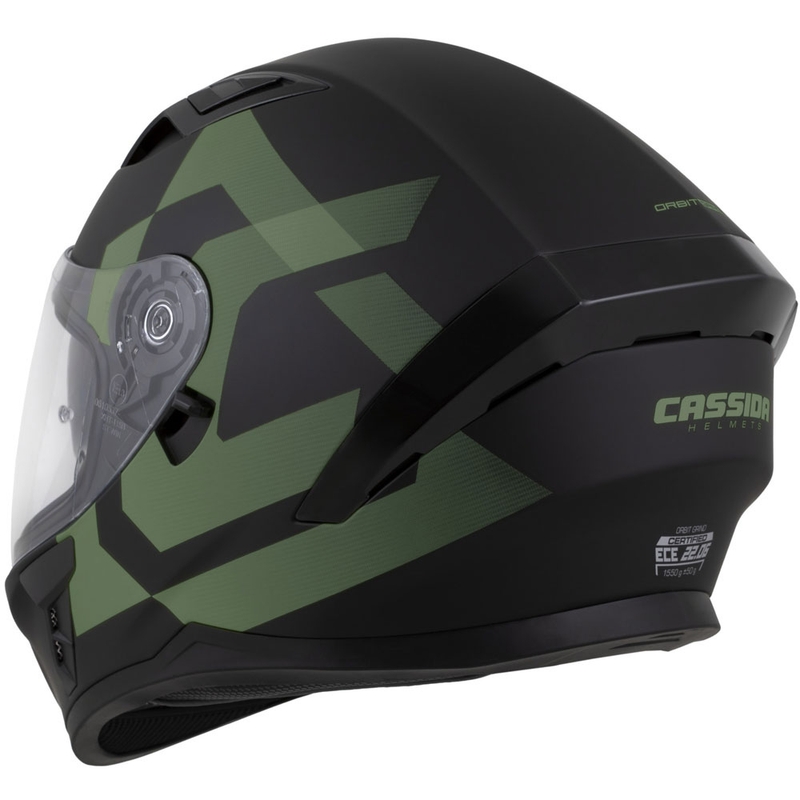 Casco integrale da moto Cassida Orbit Grind nero opaco-verde scuro