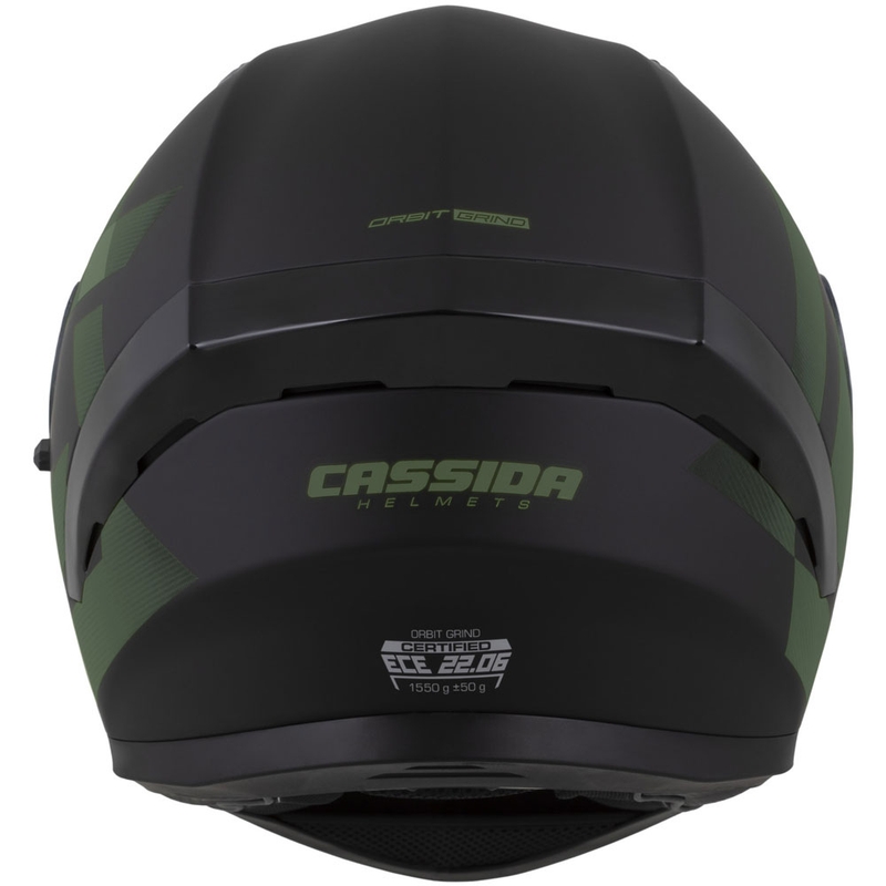 Casco integrale da moto Cassida Orbit Grind nero opaco-verde scuro