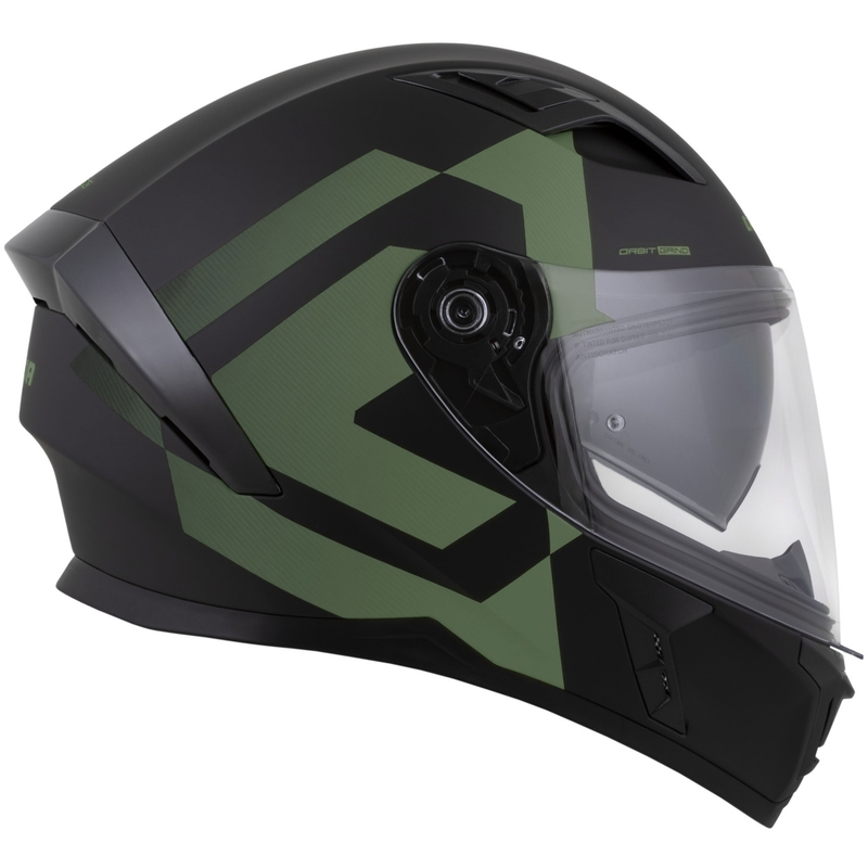 Casco integrale da moto Cassida Orbit Grind nero opaco-verde scuro