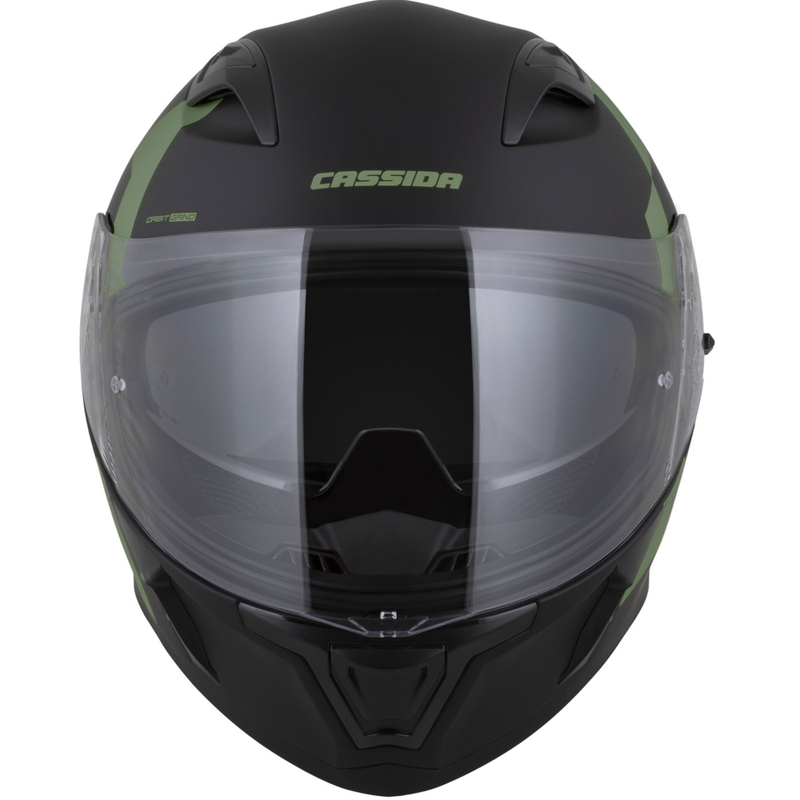 Casco integrale da moto Cassida Orbit Grind nero opaco-verde scuro