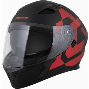 Casco integrale da moto Cassida Orbit Grind nero opaco-rosso