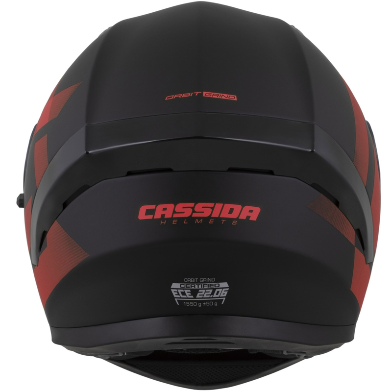 Casco integrale da moto Cassida Orbit Grind nero opaco-rosso