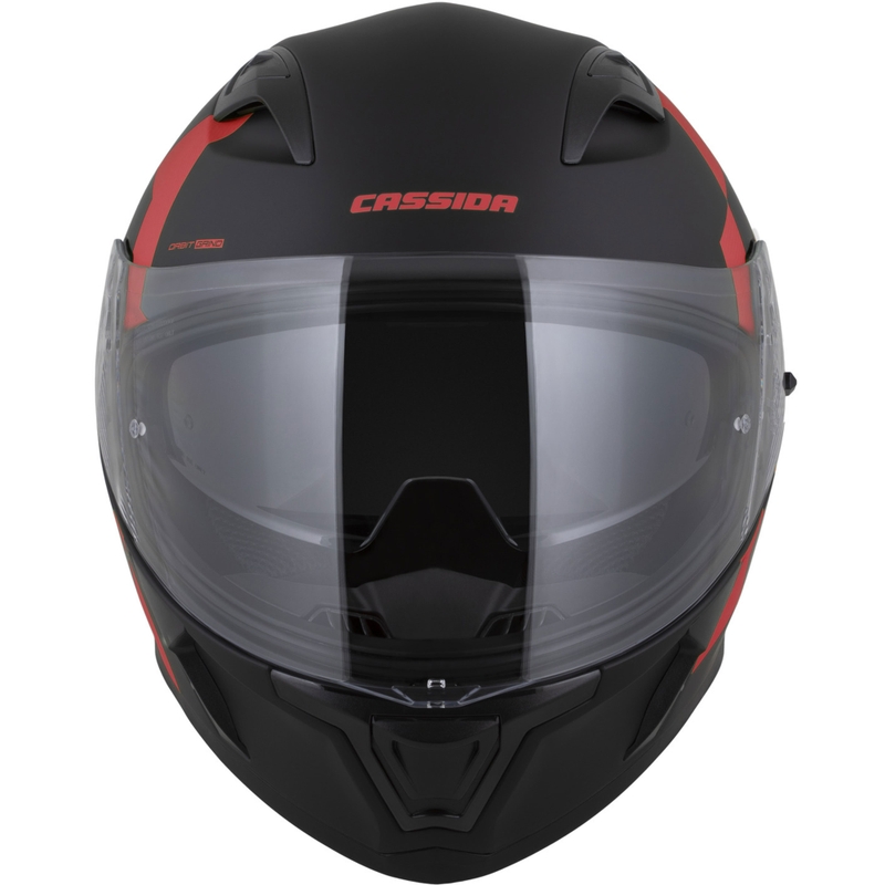 Casco integrale da moto Cassida Orbit Grind nero opaco-rosso