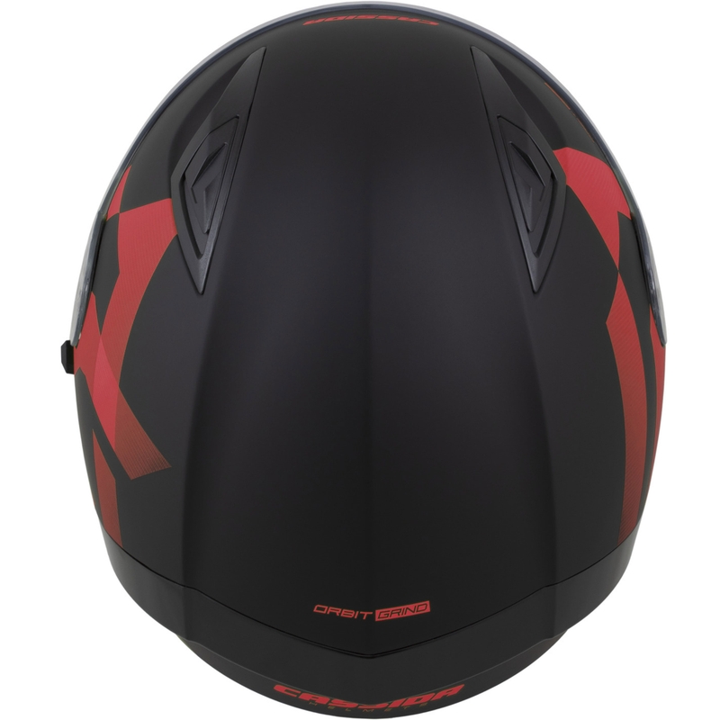 Casco integrale da moto Cassida Orbit Grind nero opaco-rosso