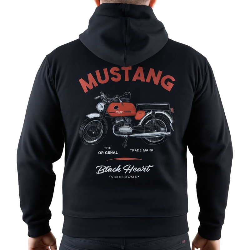 Felpa Mustang Black Heart nera