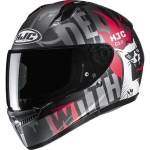 Casco integrale da moto per bambini HJC C10 Fop MC1SF nero-grigio-rosso