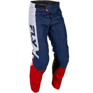 Pantaloni da motocross FLY Racing - USA Kinetic rosso-bianco-blu
