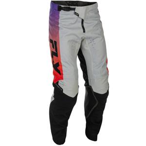 Pantaloni da motocross FLY Racing - USA Kinetic grigio-rosso-viola-nero