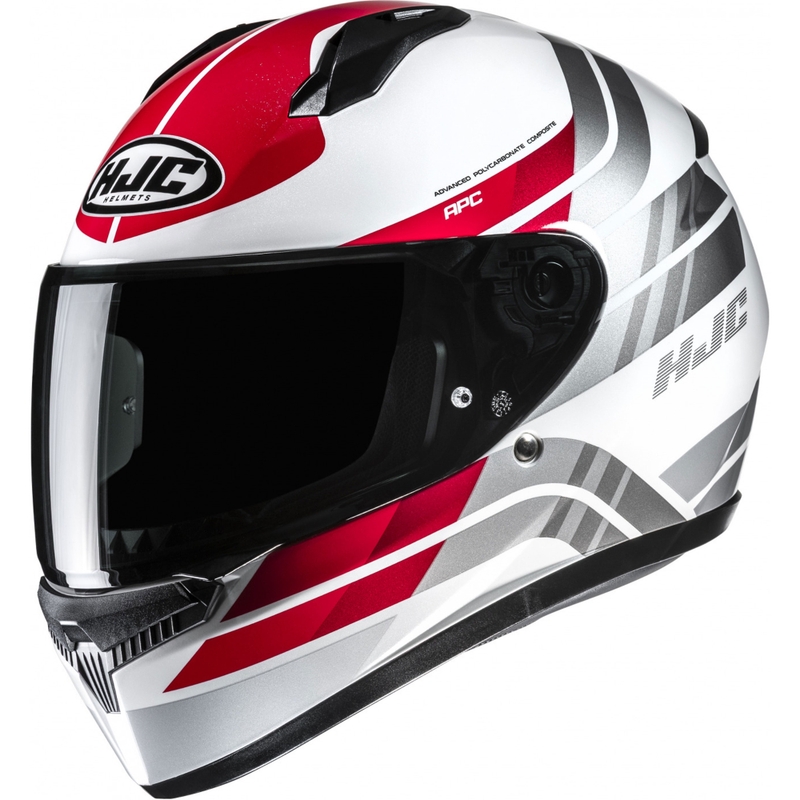 Casco integrale da moto HJC C10 Hiper MC1 bianco-grigio-rosso