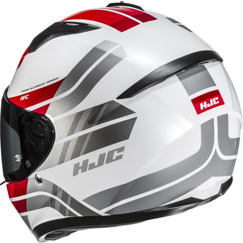 Casco integrale da moto HJC C10 Hiper MC1 bianco-grigio-rosso