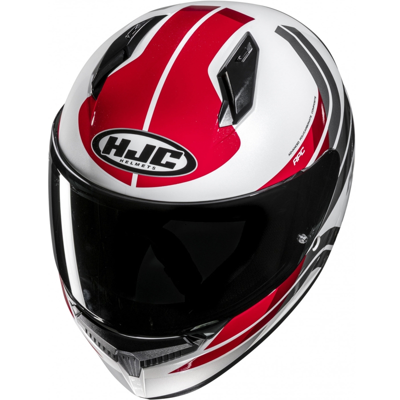 Casco integrale da moto HJC C10 Hiper MC1 bianco-grigio-rosso