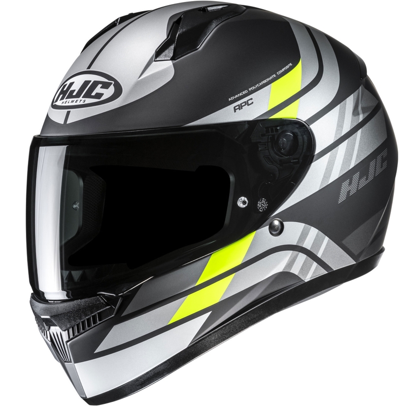 Casco integrale da moto HJC C10 Hiper MC3HSF nero-argento-giallo