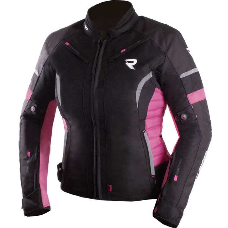 Giacca da moto da donna Street Racer Betty II nero-rosa
