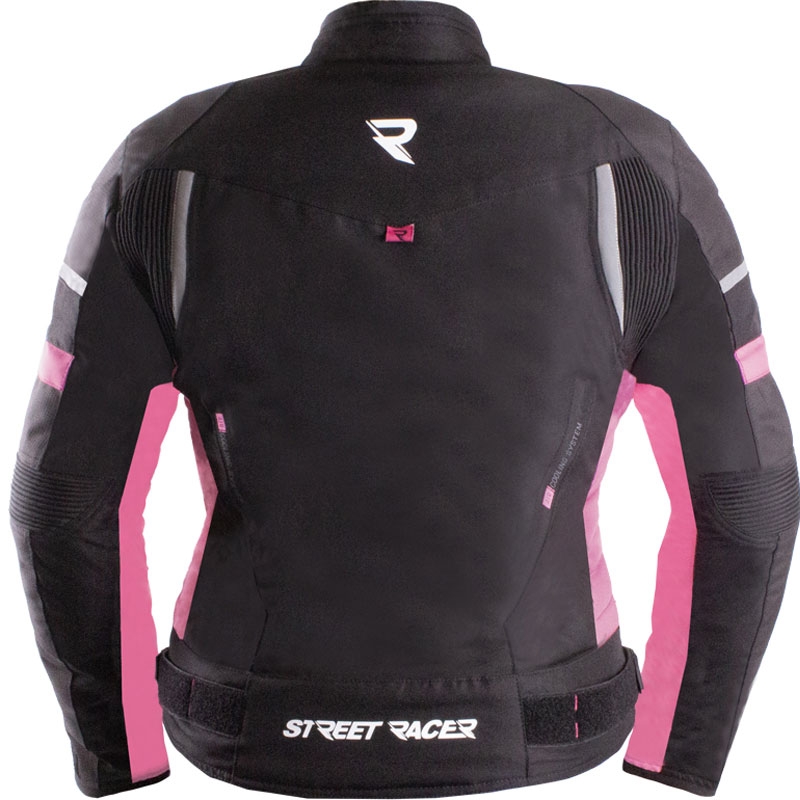 Giacca da moto da donna Street Racer Betty II nero-rosa