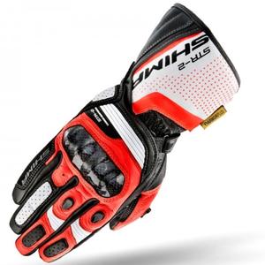Guanti Shima STR-2 nero-bianco-rosso fluo