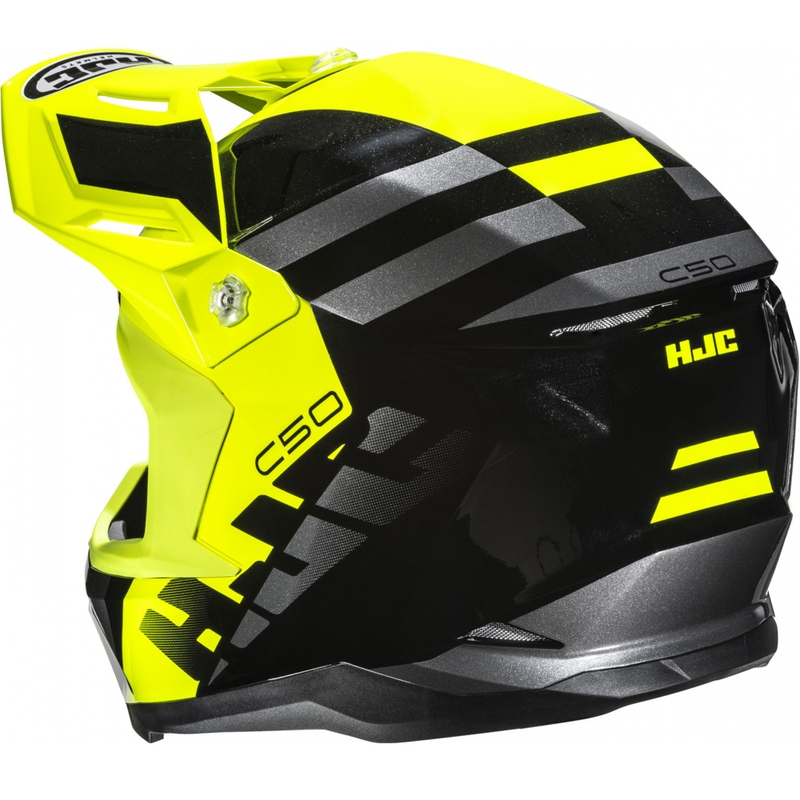 Casco da motocross HJC C50 Mirage MC3H nero-giallo fluo-grigio