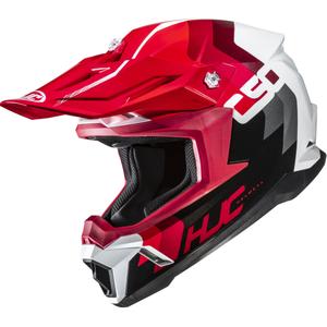 Casco da motocross HJC C50 Primal MC1 nero-rosso-bianco