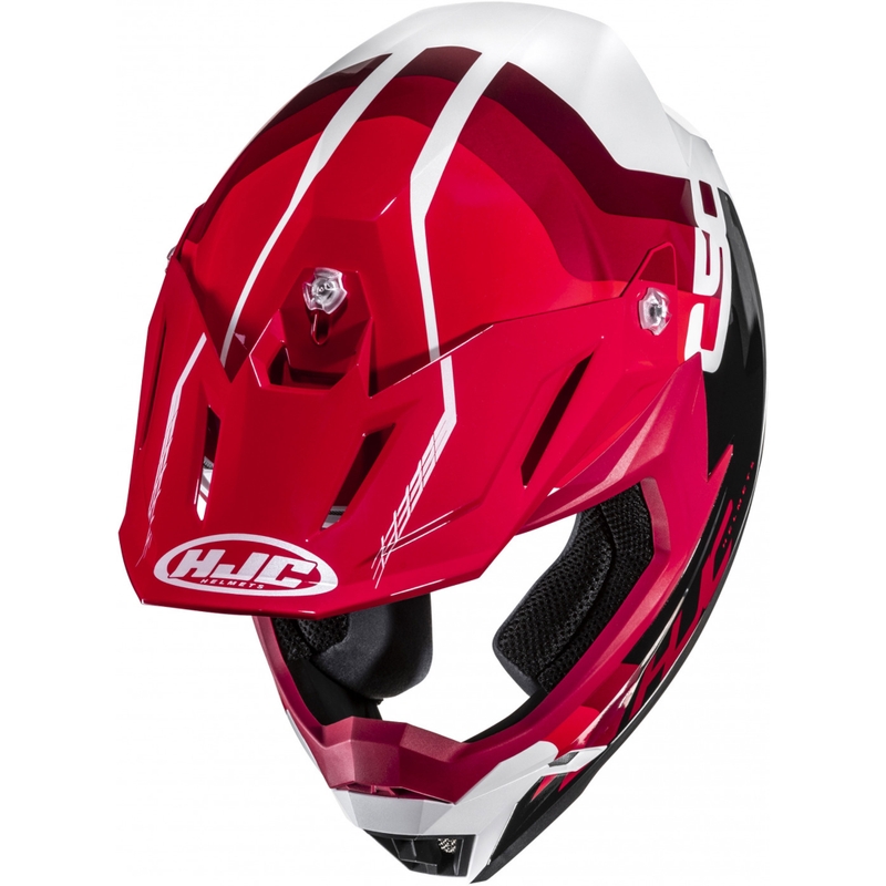 Casco da motocross HJC C50 Primal MC1 nero-rosso-bianco