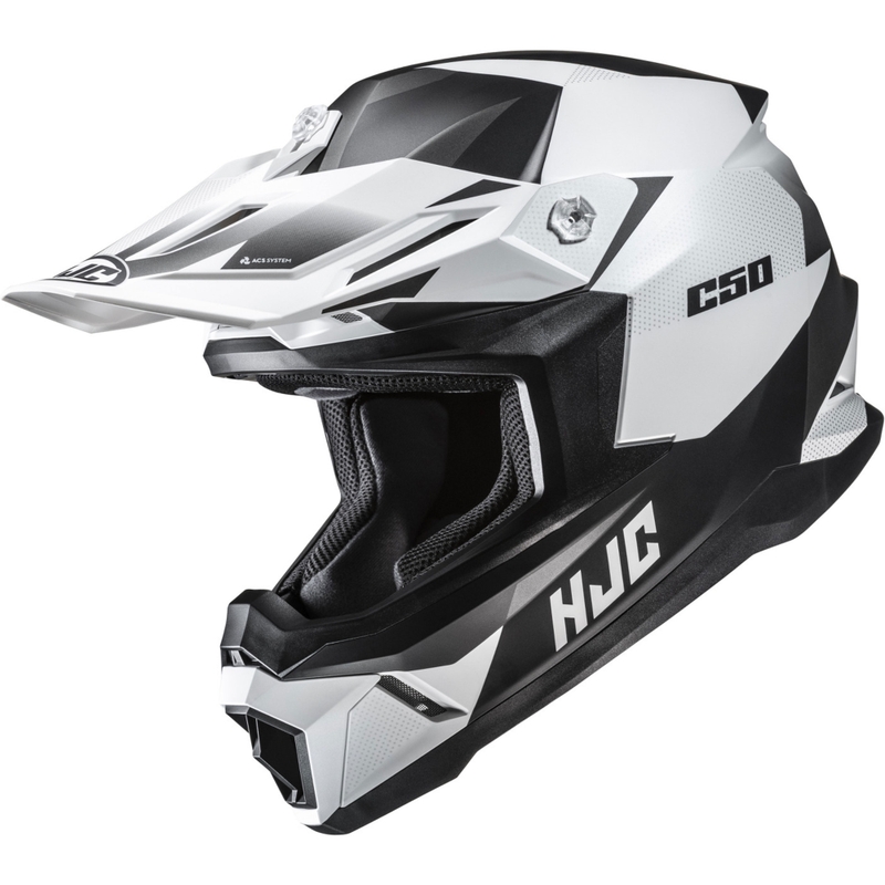 Casco da motocross HJC C50 Slide MC10SF nero-bianco