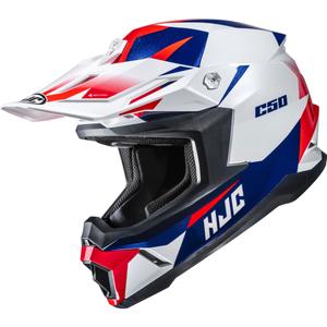 Casco da motocross HJC C50 Slide MC21 bianco-blu-rosso