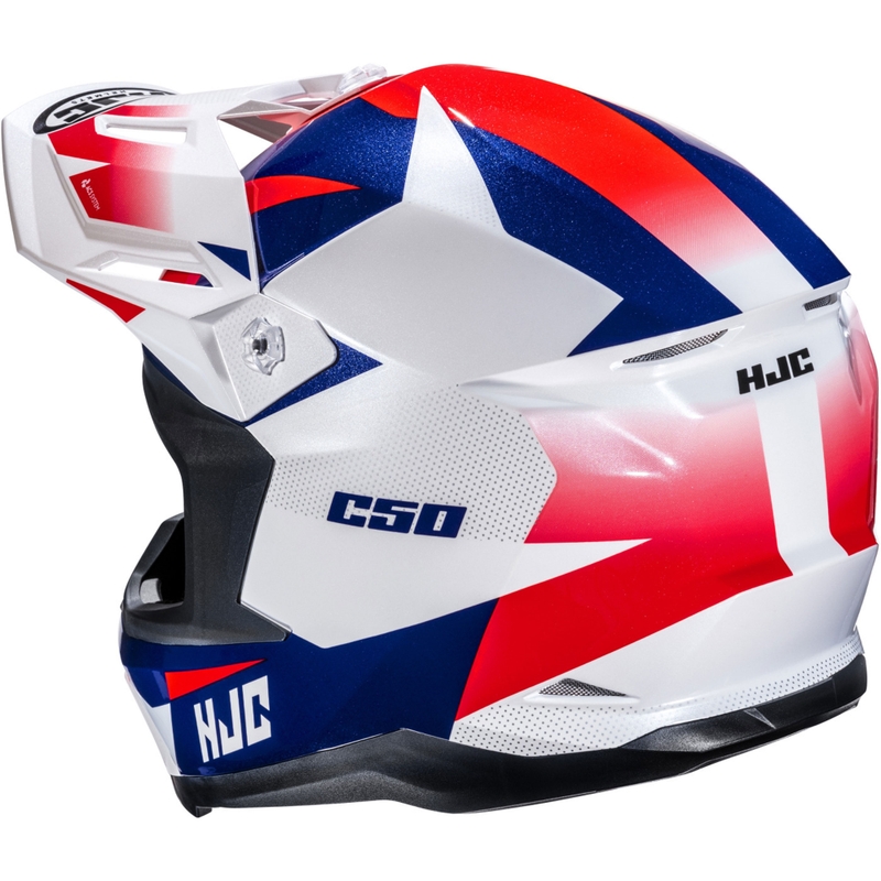 Casco da motocross HJC C50 Slide MC21 bianco-blu-rosso