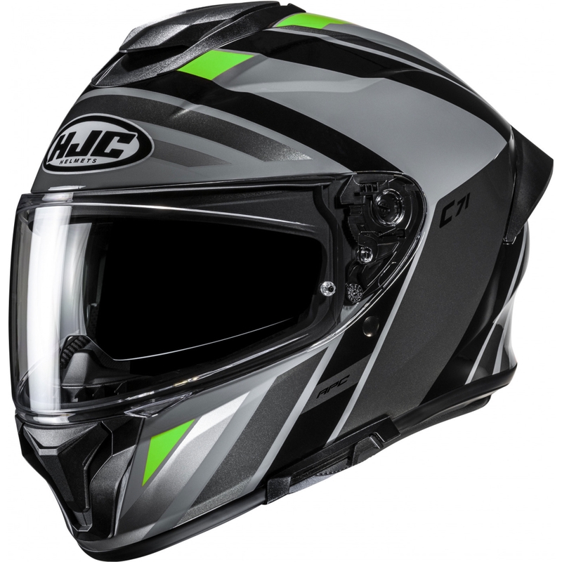 Casco integrale da moto HJC C71 Faber MC4 nero-grigio-verde fluo