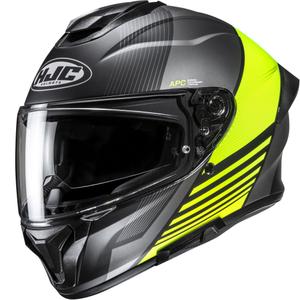 Casco integrale da moto HJC C71 Morix MC3HSF nero-grigio-giallo fluo