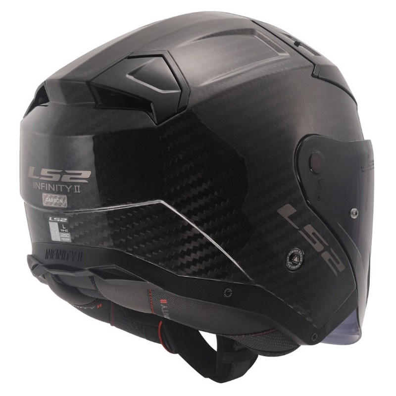 Casco moto jet LS2 OF603 Infinity II Carbon-06 nero lucido