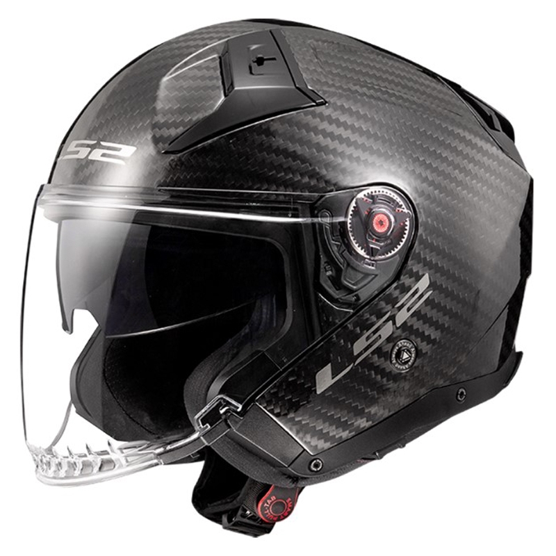 Casco moto jet LS2 OF603 Infinity II Carbon-06 nero lucido