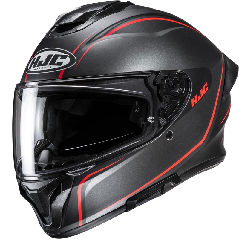 Casco integrale da moto HJC C71 Quez MC1SF nero-rosso