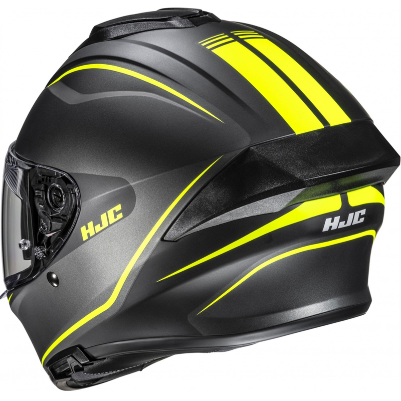 Casco integrale da moto HJC C71 Quez MC3HSF nero-giallo fluo