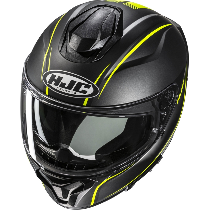 Casco integrale da moto HJC C71 Quez MC3HSF nero-giallo fluo