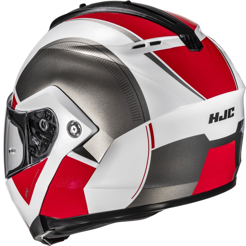 Casco da moto flip-up HJC C91N Jyn MC1 nero-bianco-rosso