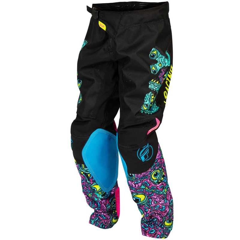 Pantaloni da motocross per bambini FLY Racing - USA Kinetic Mutant nero-multicolore