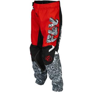 Pantaloni da motocross per bambini FLY Racing - USA Kinetic Mutant rosso-bianco-nero