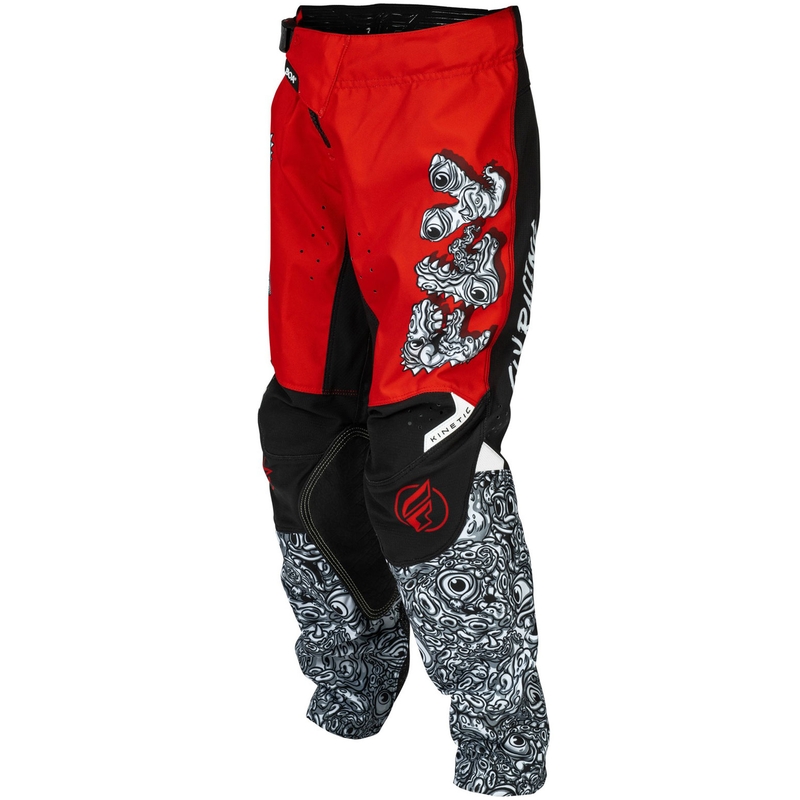 Pantaloni da motocross per bambini FLY Racing - USA Kinetic Mutant rosso-bianco-nero