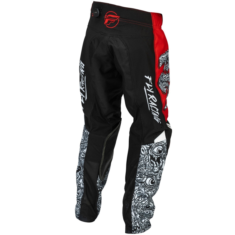 Pantaloni da motocross per bambini FLY Racing - USA Kinetic Mutant rosso-bianco-nero