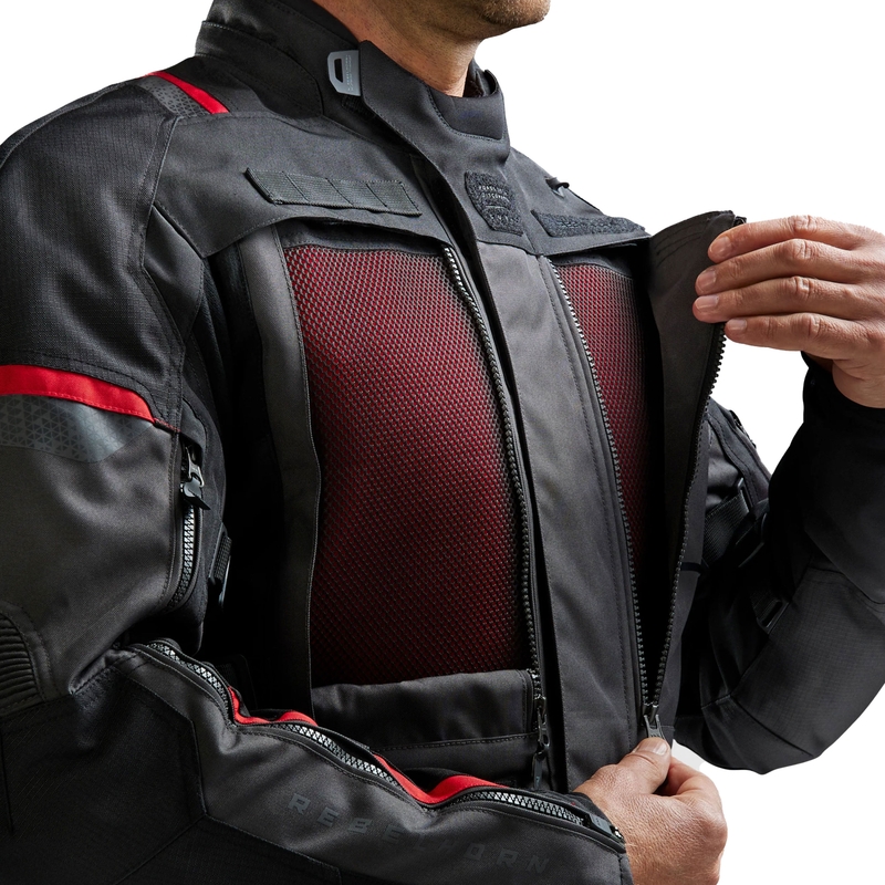 Giacca da moto Rebelhorn Cubby V nero-antracite-rosso