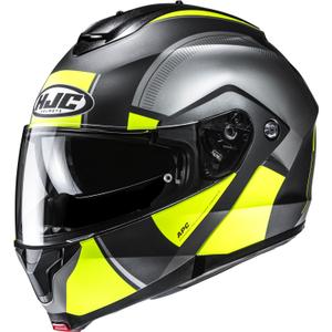 Casco moto apribile HJC C91N Jyn MC3HSF nero-grigio-giallo fluo
