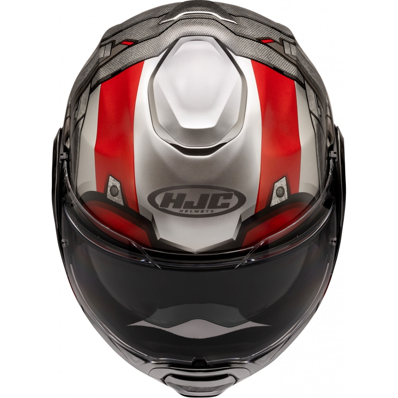 Casco da motocicletta apribile HJC F100 Ant-Man Marvel MC1 grigio-rosso