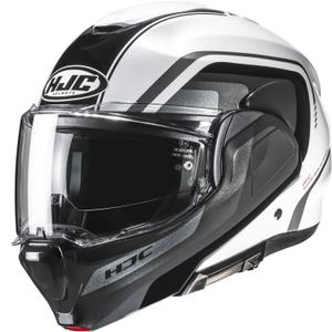 Casco da moto HJC F100 Reff MC1 flip-up nero-bianco