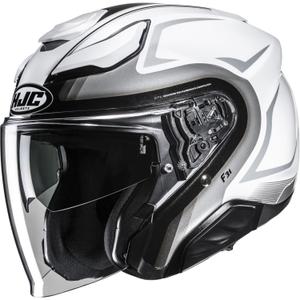 Casco da moto jet HJC F31 Bask MC10 bianco-argento
