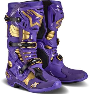 Stivali da moto Alpinestars Tech 10 Limited Edition Champ viola e oro