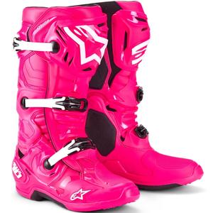 Stivali da moto Alpinestars Tech 10 rosa-nero-bianco
