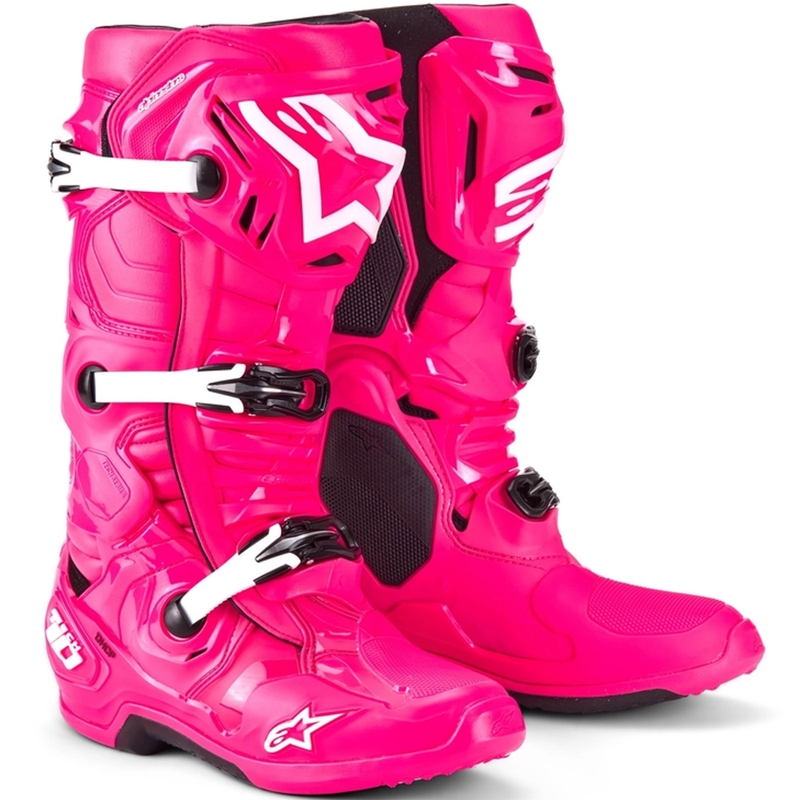 Stivali da moto Alpinestars Tech 10 rosa-nero-bianco