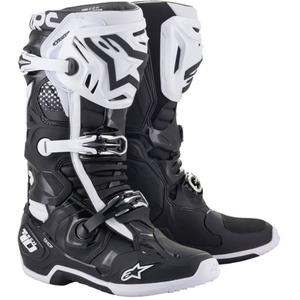Stivali da moto Alpinestars Tech 10 bianchi e neri