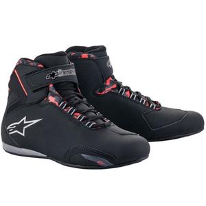 Stivali da moto Alpinestars Sektor Waterproof Nero-Rosso-Grigio-Camoscio