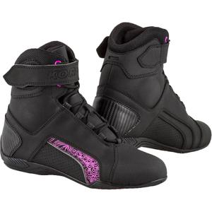Stivali da moto Kore Velcro 2.0 da donna Nero e Viola