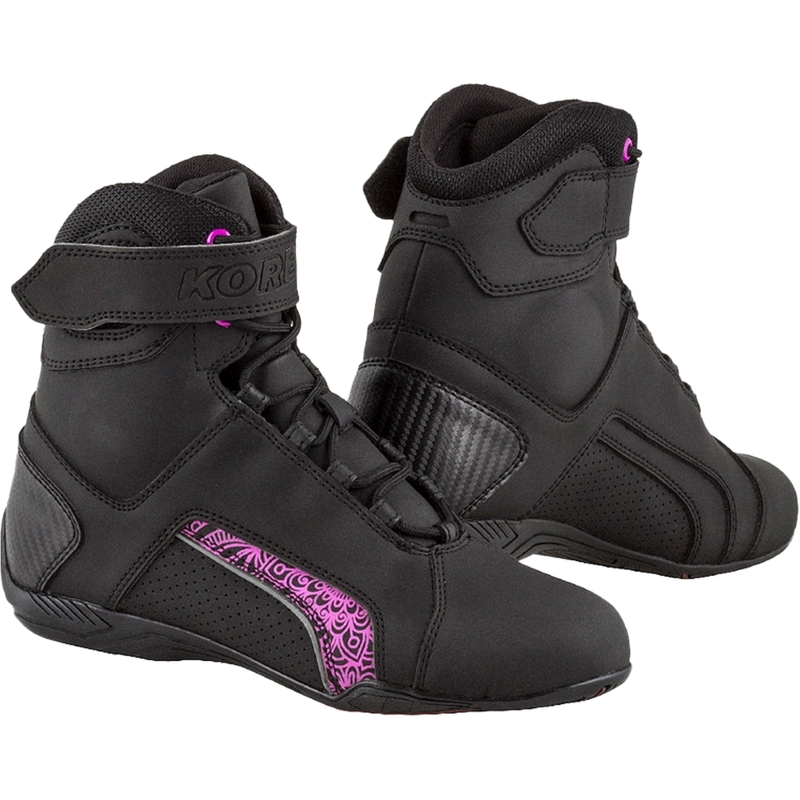 Stivali da moto Kore Velcro 2.0 da donna Nero e Viola