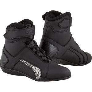 Stivali da moto Kore Velcro 2.0 bianchi e neri da donna
